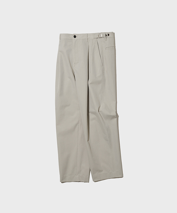 ONE TUCK SIDE ADJUSTER CHINO PANTS (STONE)
