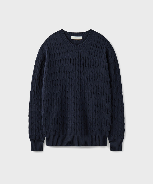 CABLE COTTON KNIT [NAVY]
