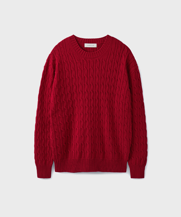 CABLE COTTON KNIT [RED]